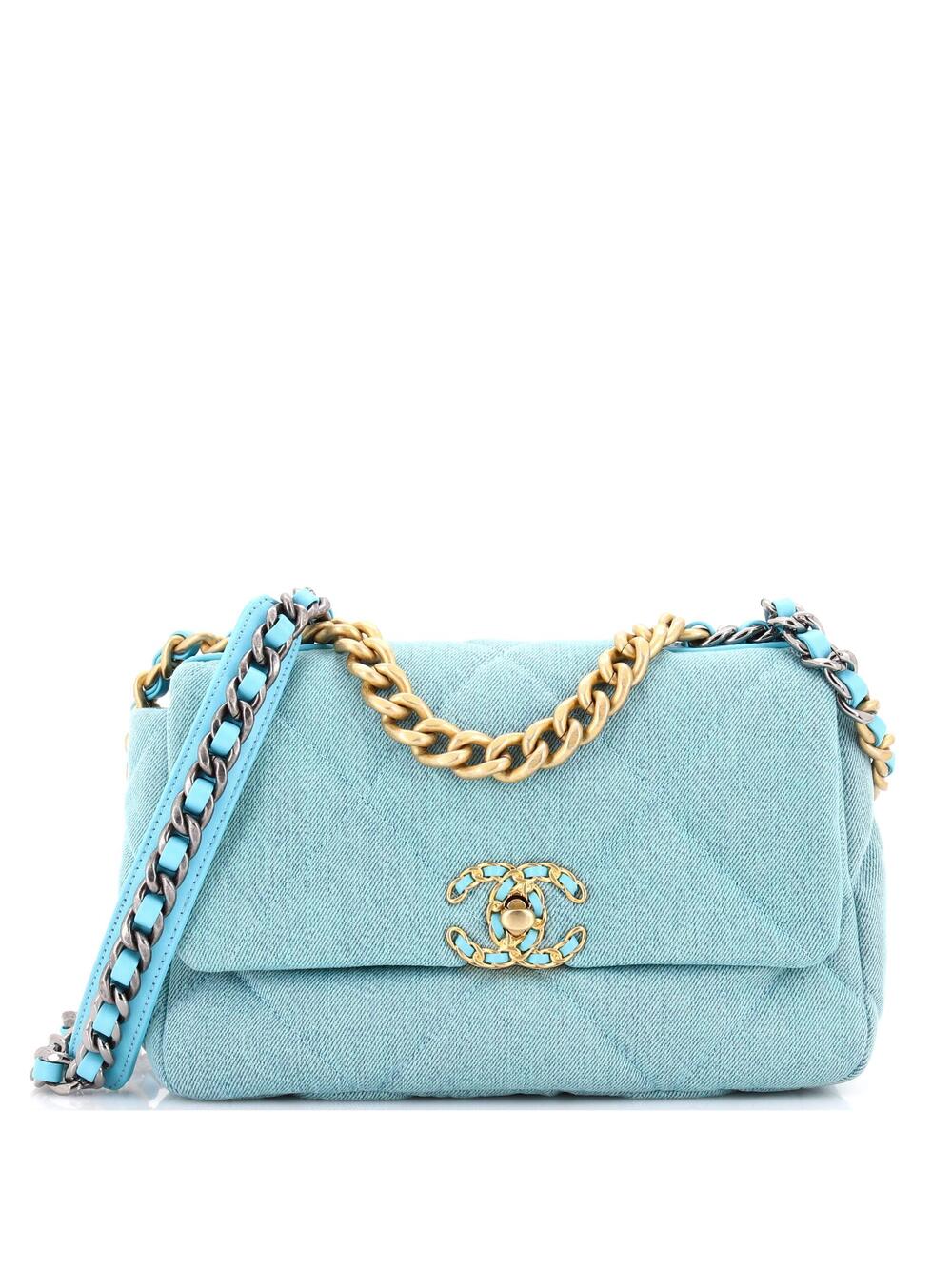 Chanel 19 Flap Bag Quilted Denim Medium #315289C49B